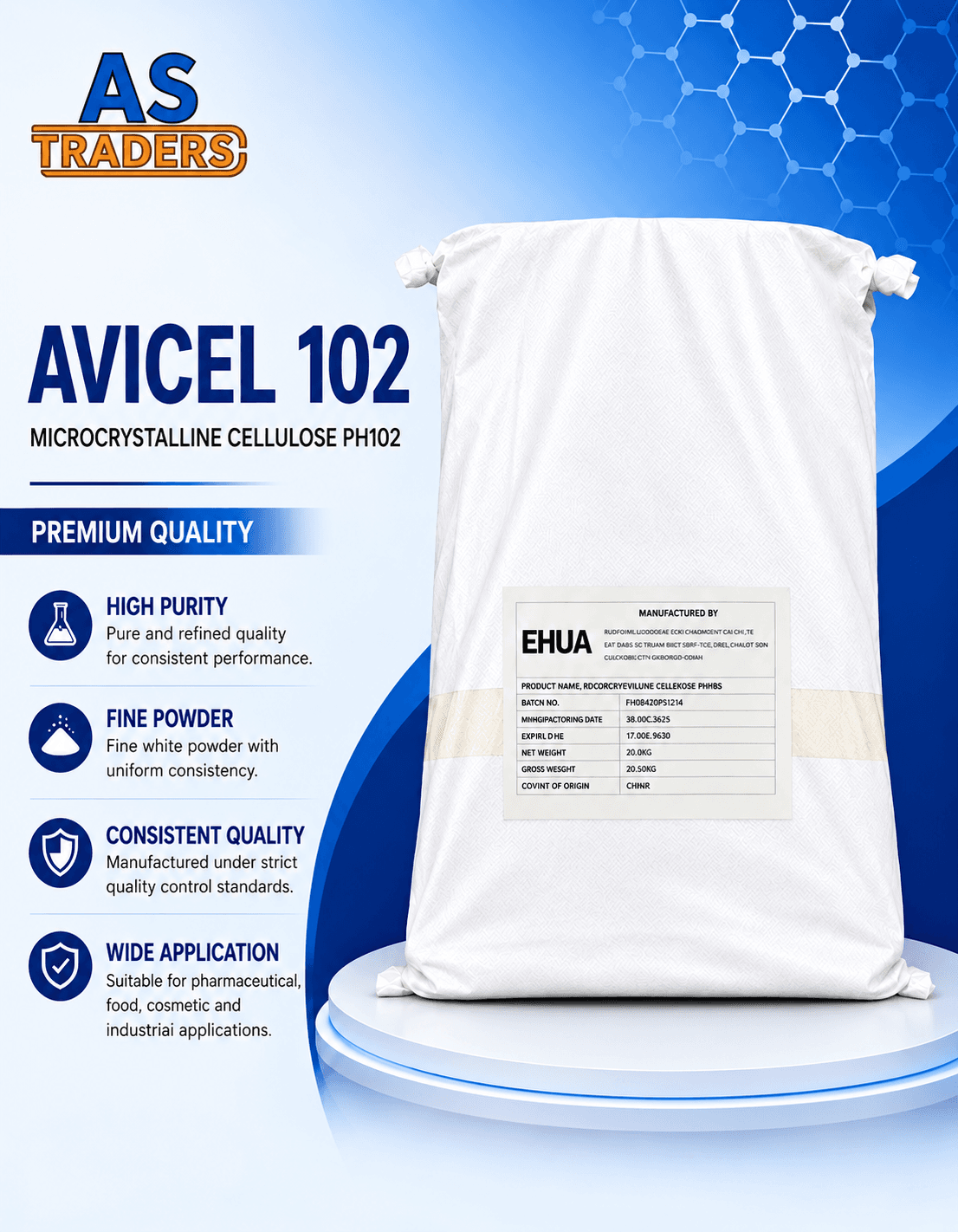 AS Traders Avicel 102 product presentation