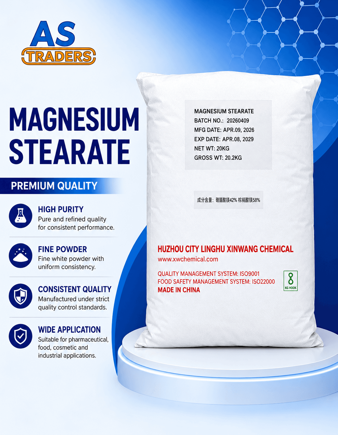 AS Traders Magnesium Stearate product presentation