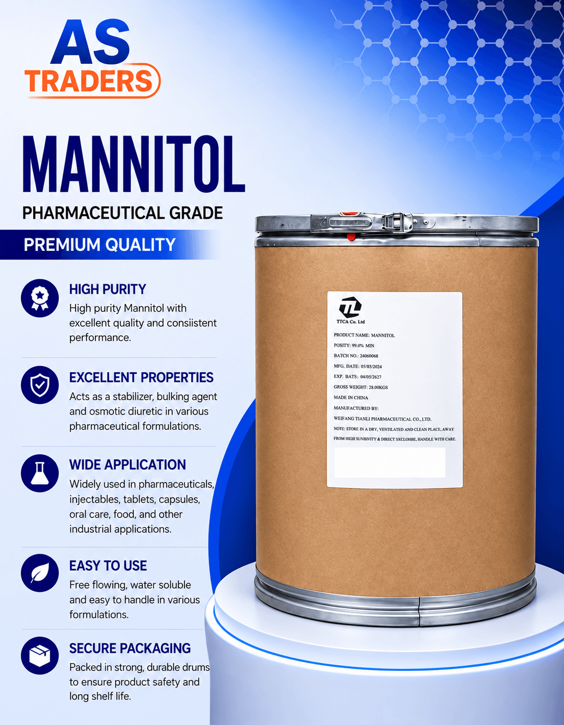 AS Traders Mannitol product presentation