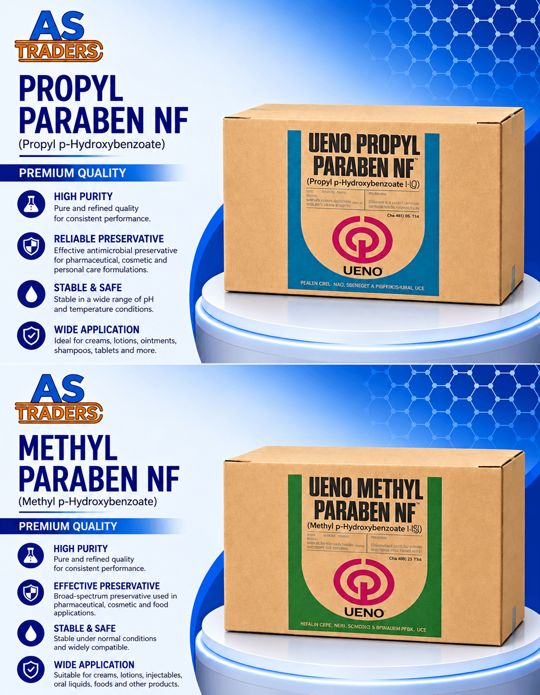 AS Traders Propyl & Methyl Paraben NF product presentation
