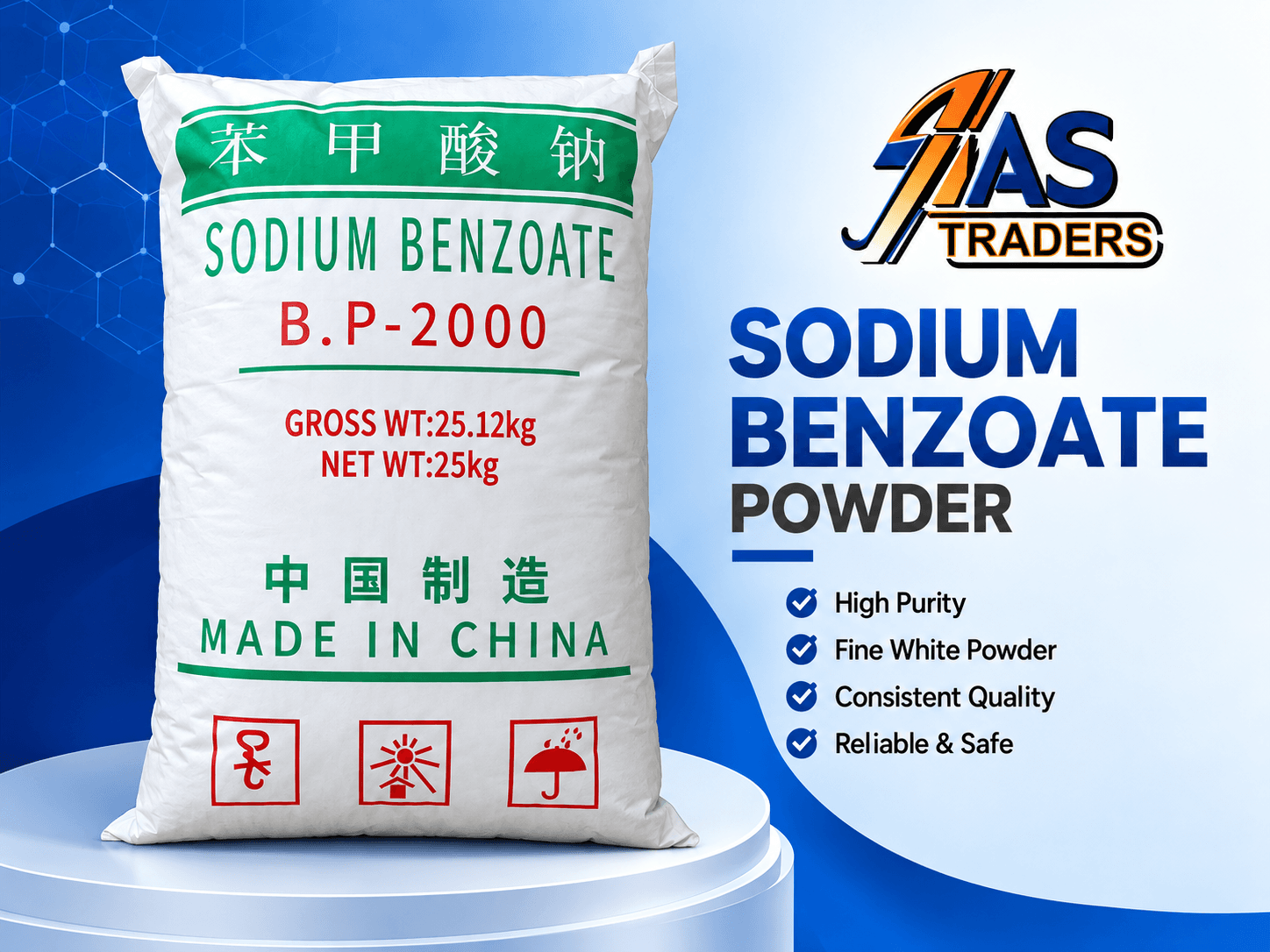 AS Traders Sodium Benzoate Powder product presentation