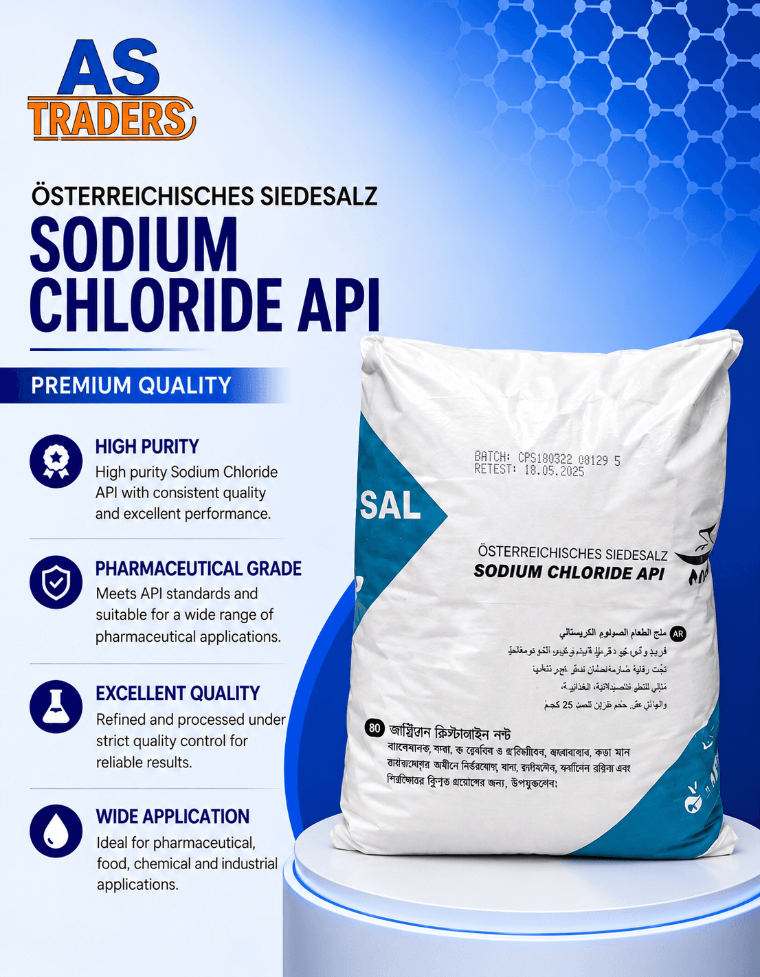 AS Traders Sodium Chloride API product presentation