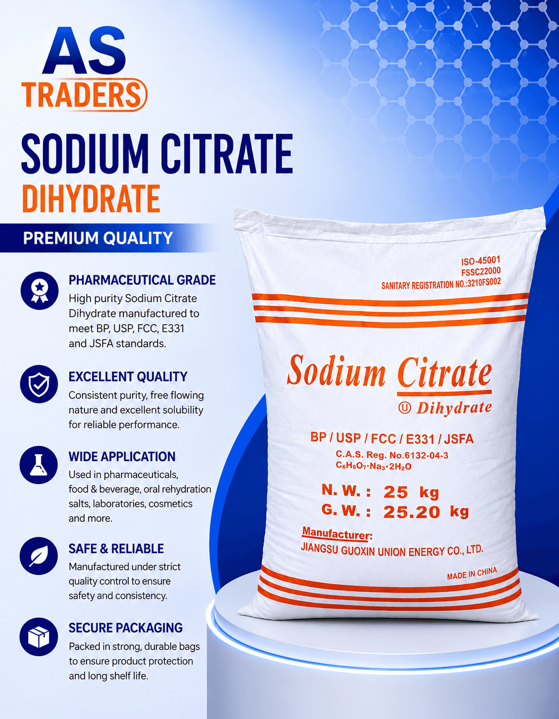 AS Traders Sodium Citrate Dihydrate product presentation