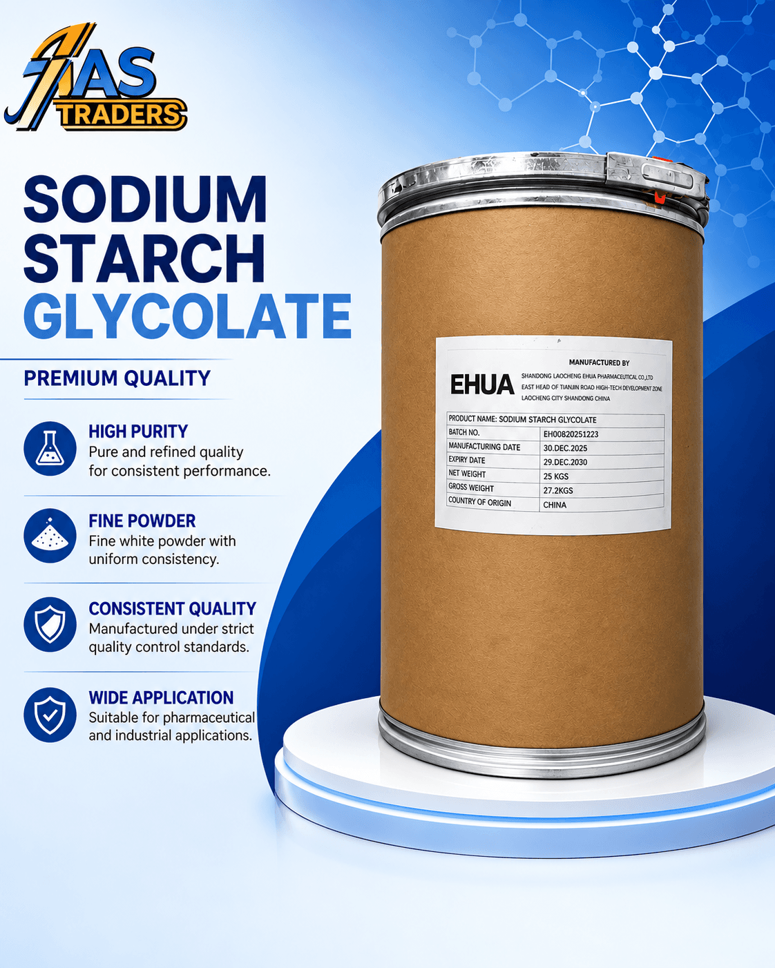 AS Traders Sodium Starch Glycolate product presentation