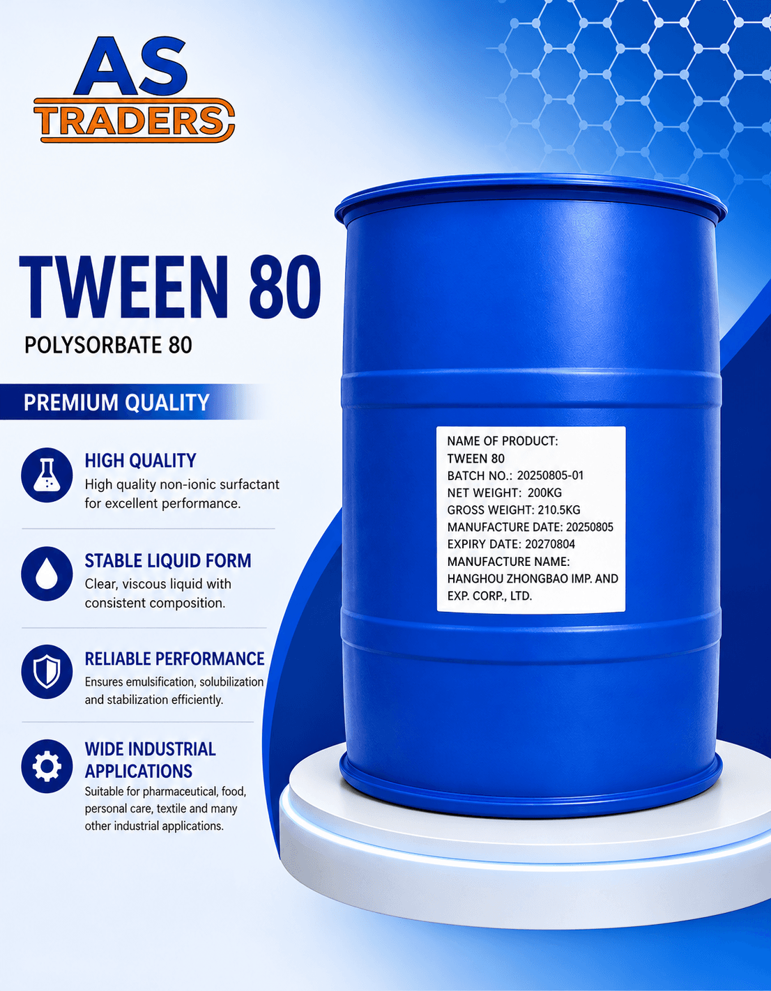 AS Traders Tween 80 product presentation